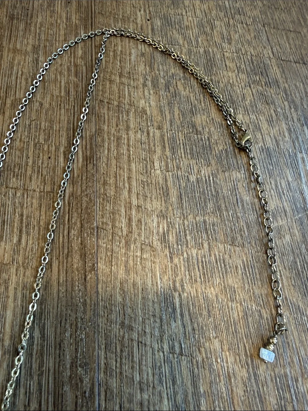 Noonday Collection Gold Fringe Peach and Navy Gemstone Pendant Necklace